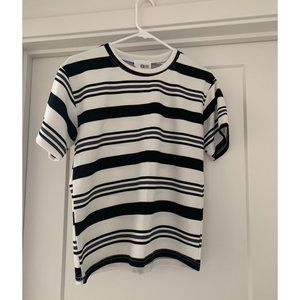 Womens Black & White Short Sleeves T-shirt OS